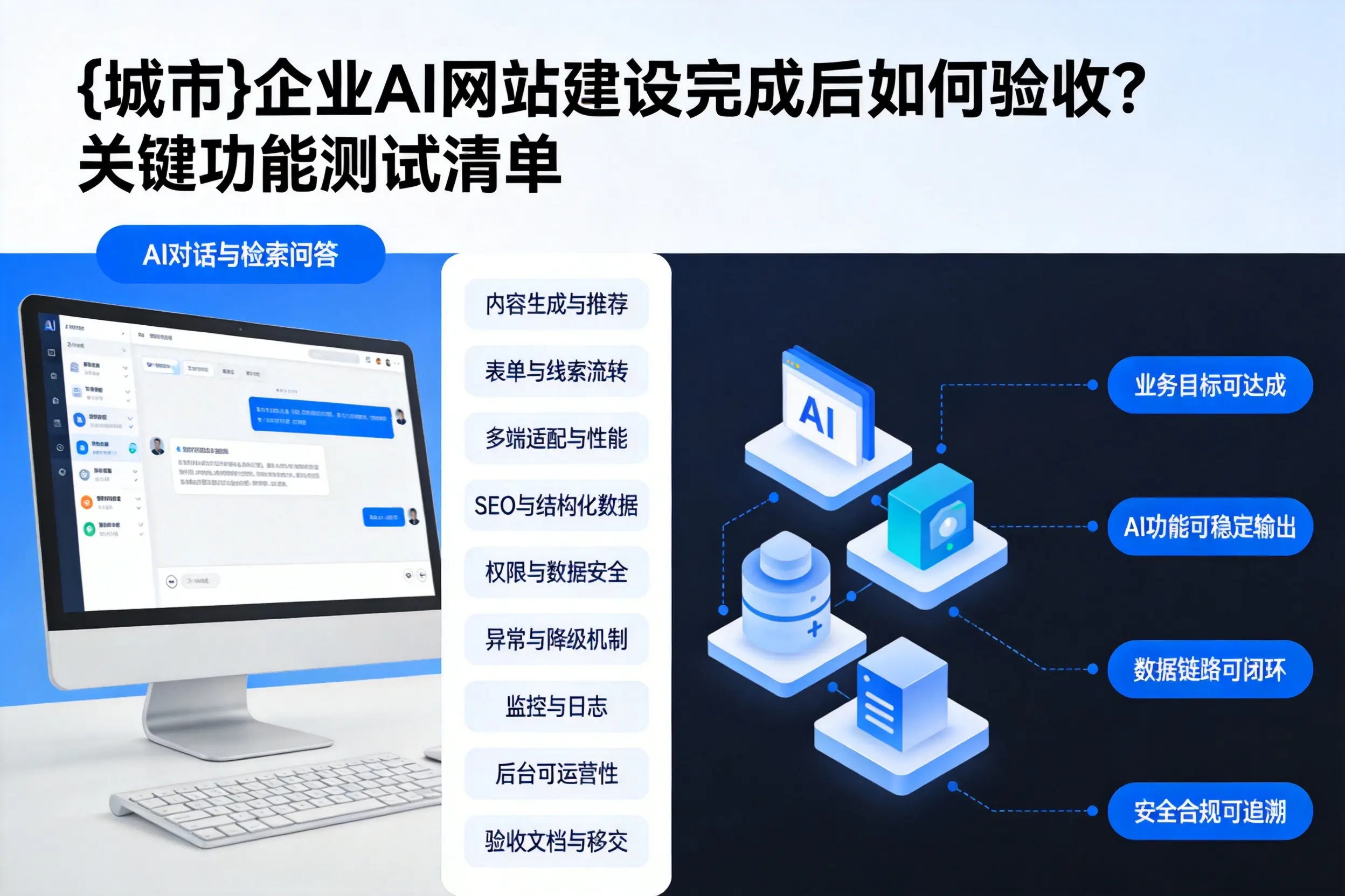 内蒙古企业AI网站建设完成后如何验收？关键功能测试清单