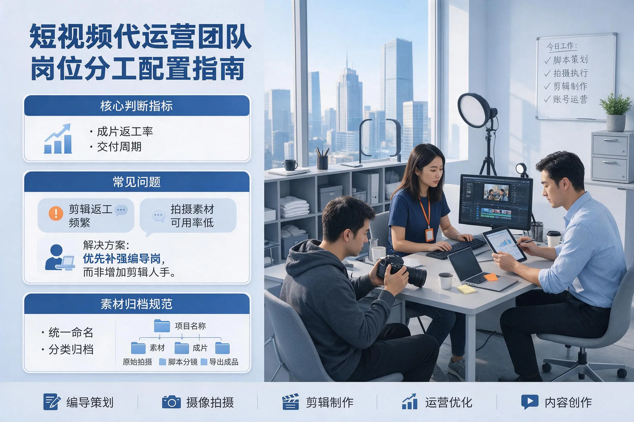 短视频代运营团队如何配置？内蒙古企业岗位分工科普说明
