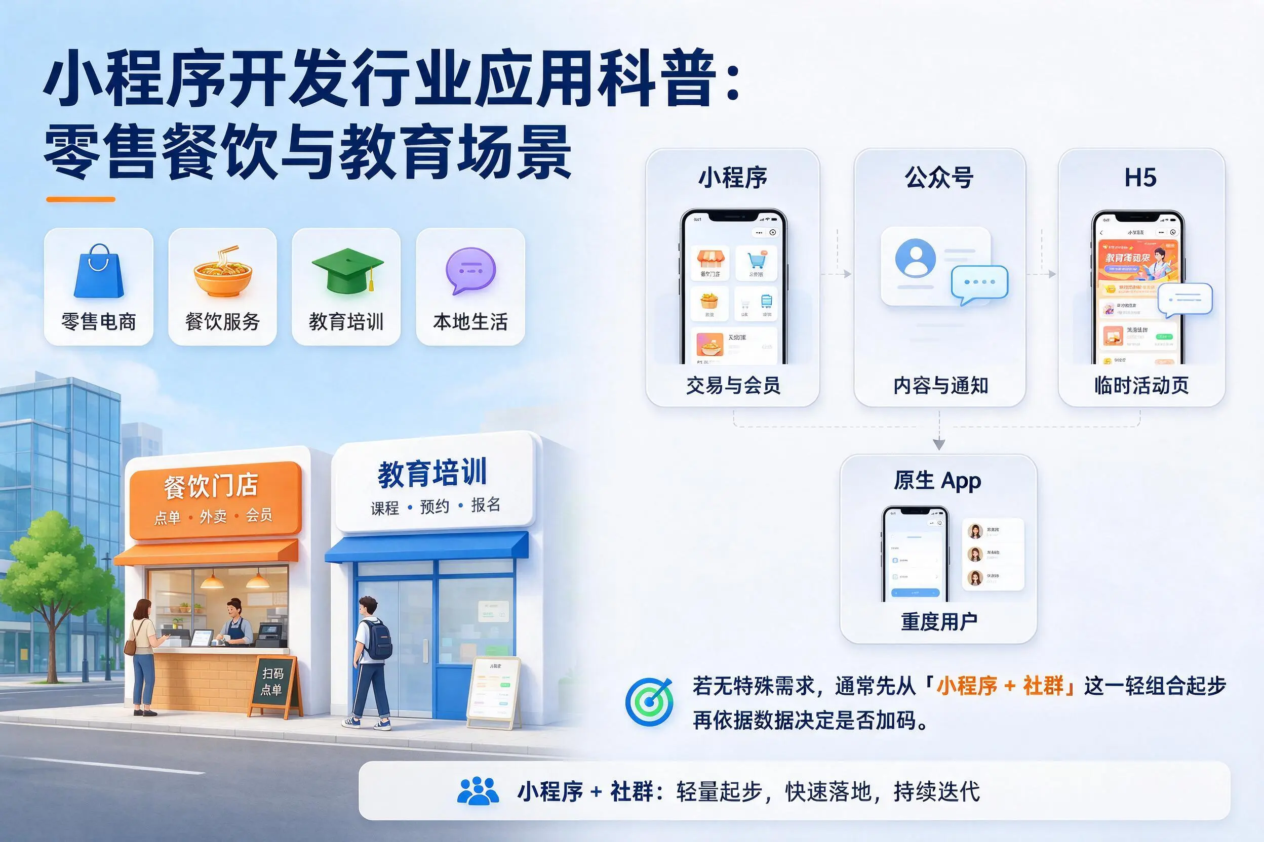 内蒙古小程序开发行业应用科普:零售餐饮与教育场景
