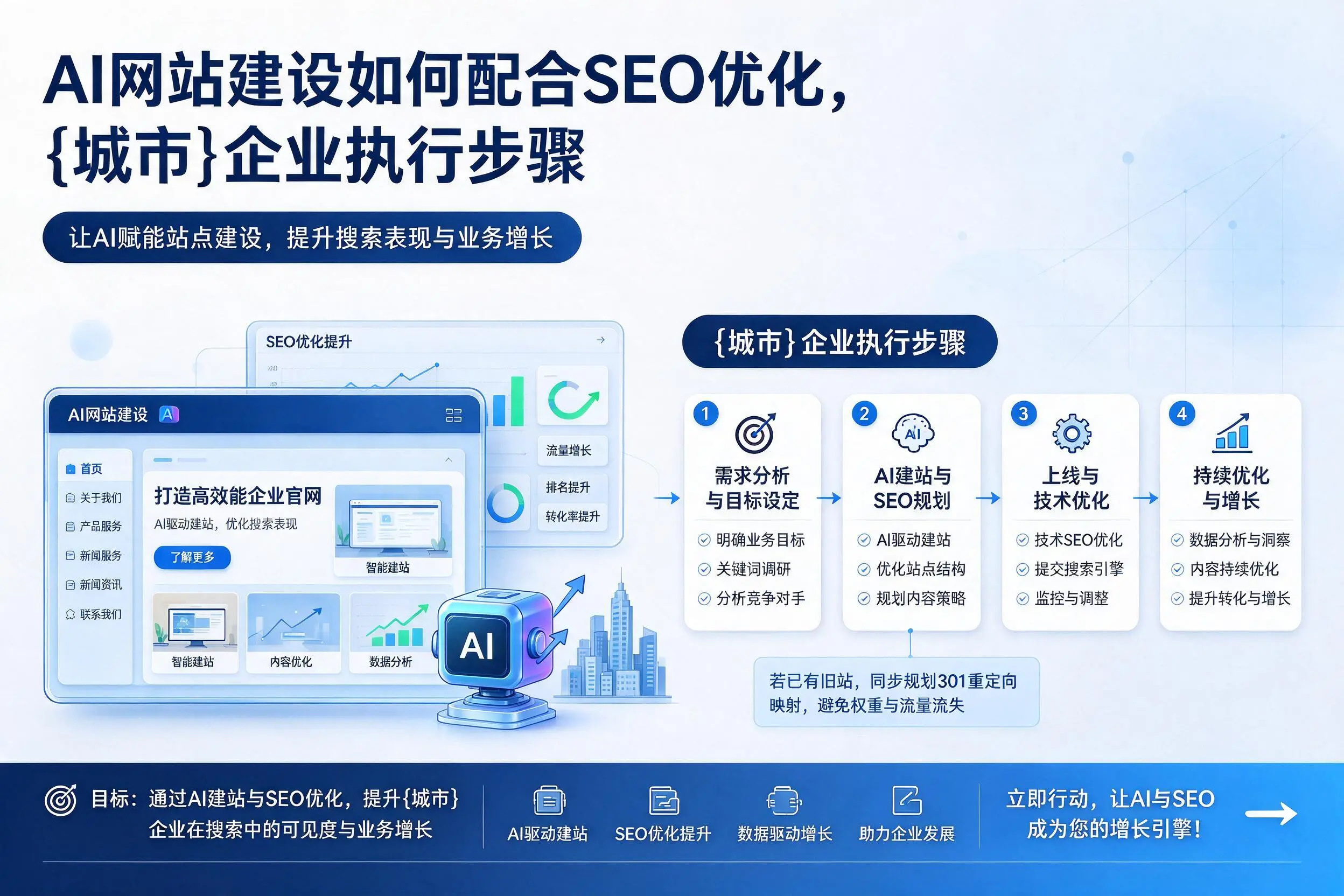 AI网站建设如何配合SEO优化,内蒙古企业执行步骤