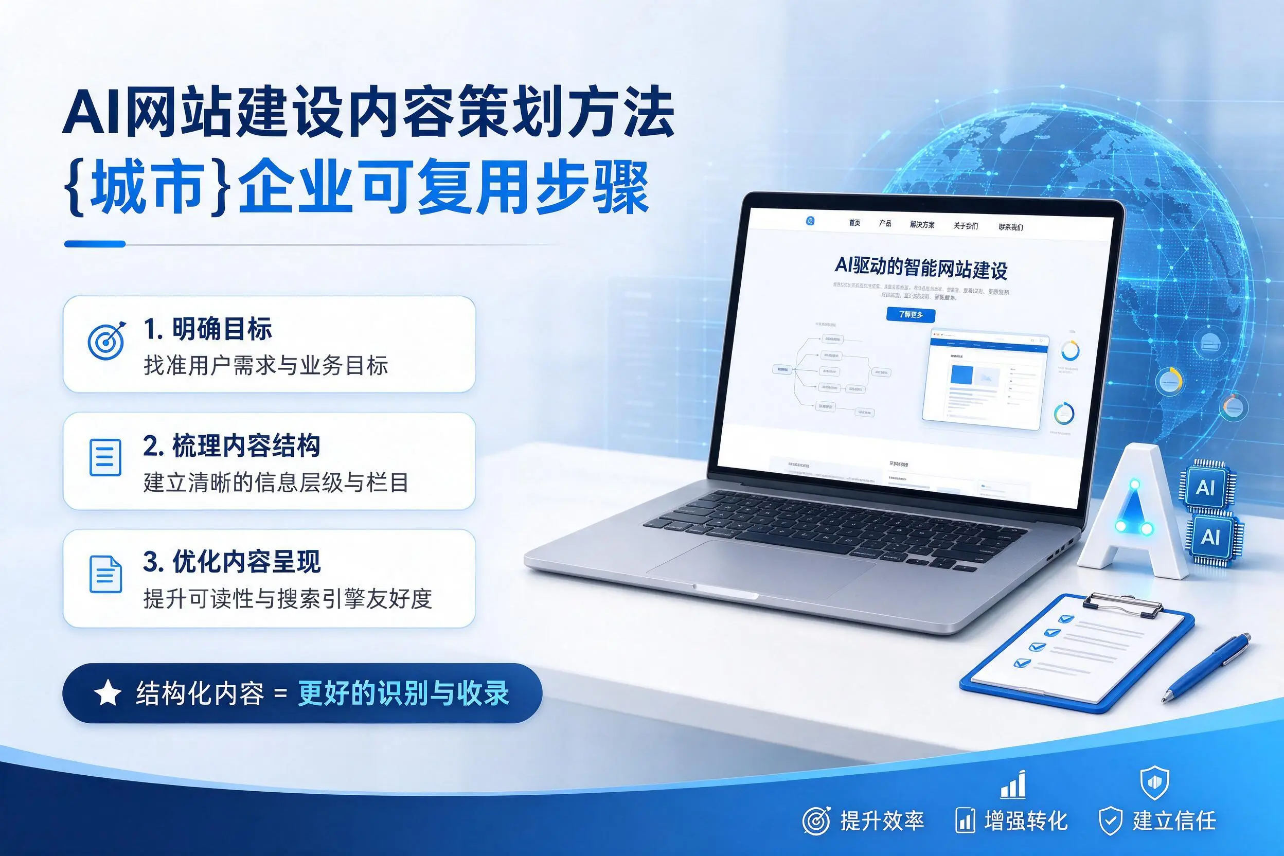 AI网站建设内容策划方法,内蒙古企业可复用步骤