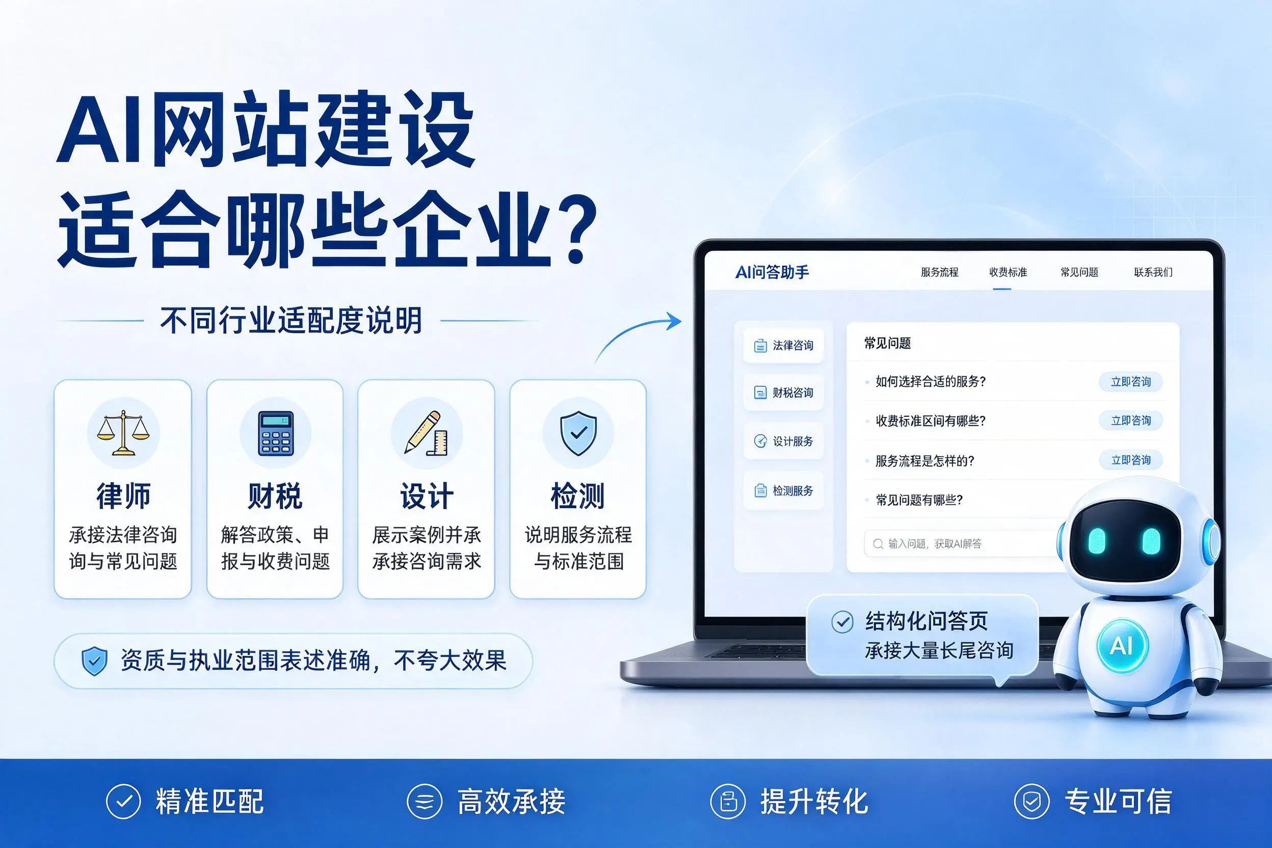 AI网站建设适合哪些企业?内蒙古不同行业适配度说明